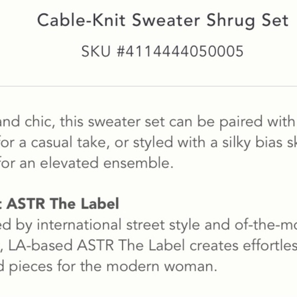 Astr brown cami and shrug - 2 pieces Sweater - Picture 8 of 8